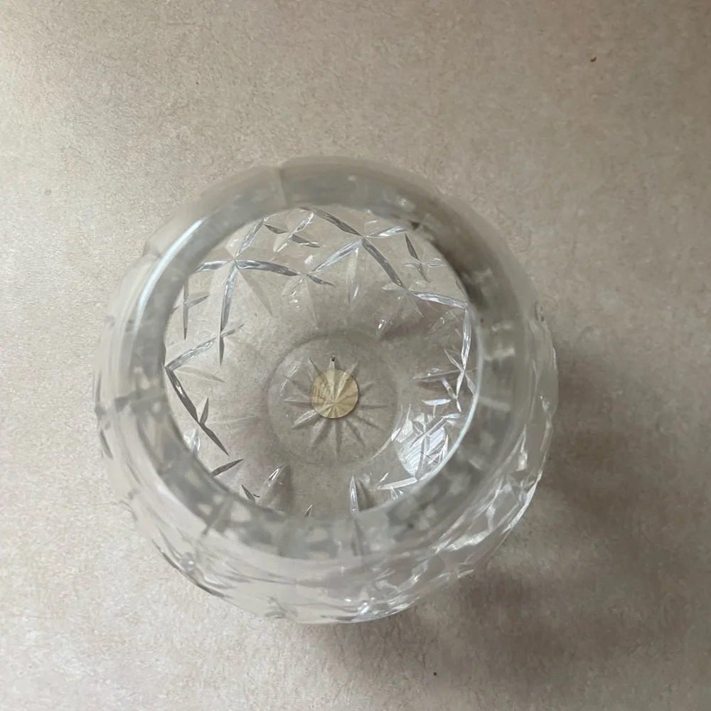 Crystal Rose Bowl Unknow Pattern Maker Stunning Design Pineapple Diamonds